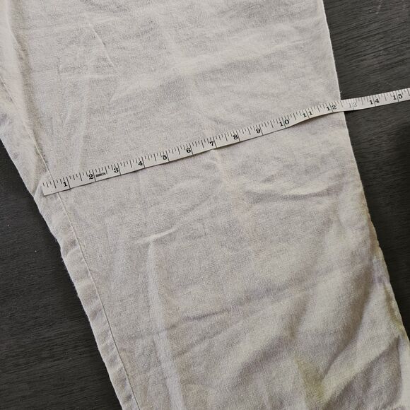 J Jill Sz 4XL  Tan Linen Crop Capri Pants Lagenlook Minimalistic Coastal Summer - Picture 6 of 8